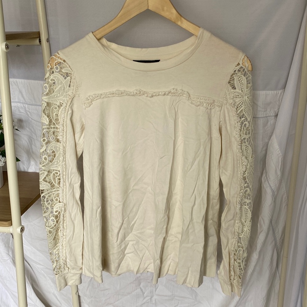 Banana Republic Off White Long Sleeved Top